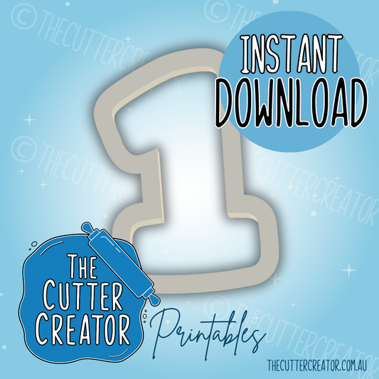 Number 1 - Cookie Cutter STL File