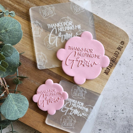 Thanks For Helping Me Grow Stamp - Raised