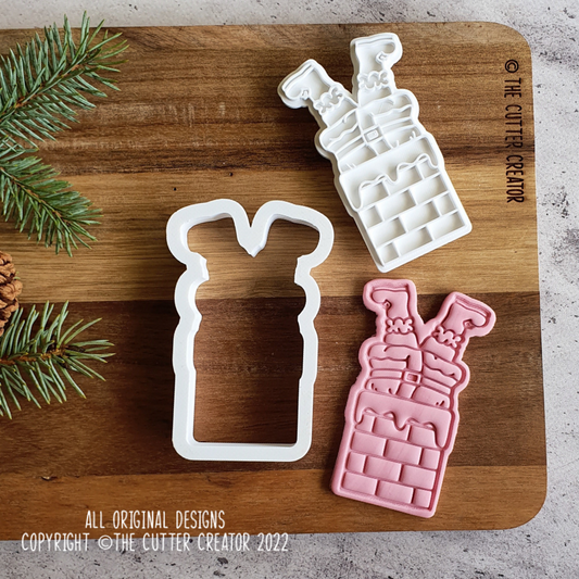 Santa in the Chimney Cutter & Stamp - Impression