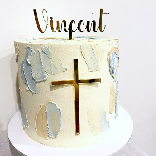 Personalised Christening/Baptism Cake Topper Set