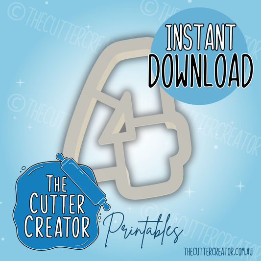 Number 4 - Cookie Cutter STL File