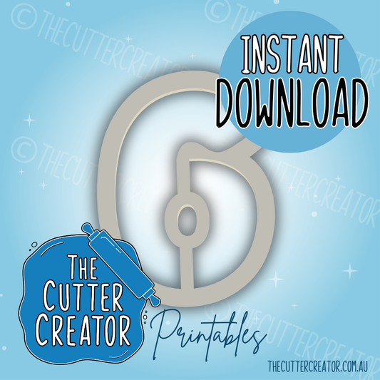 Number 6 - Cookie Cutter STL File
