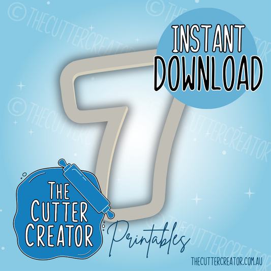 Number 7 - Cookie Cutter STL File
