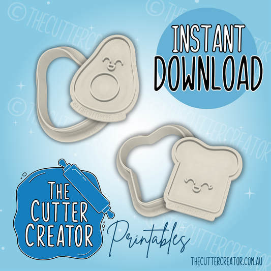 Avo & Toast Minis - Cookie Cutter STL File