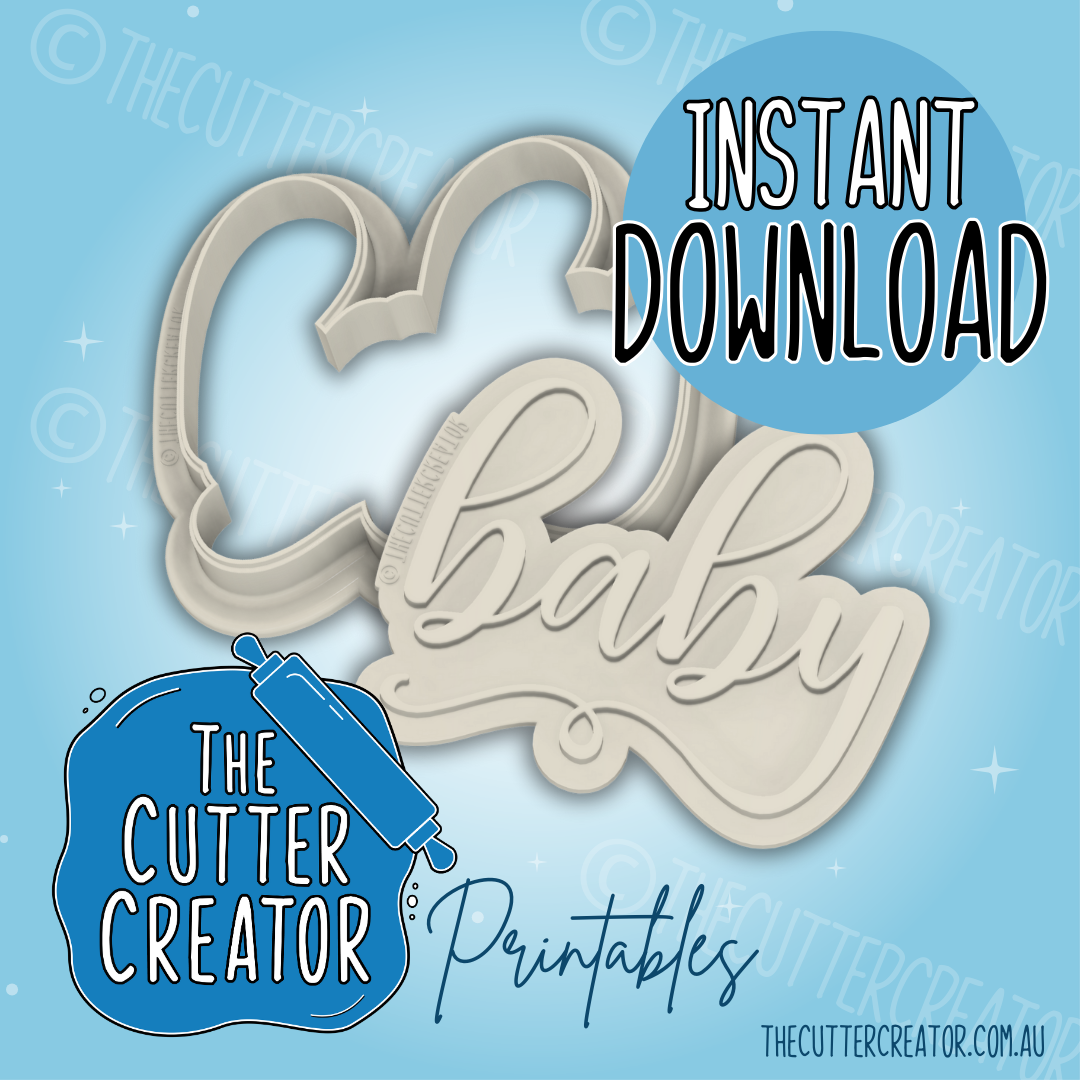 Baby Script - Cookie Cutter STL File
