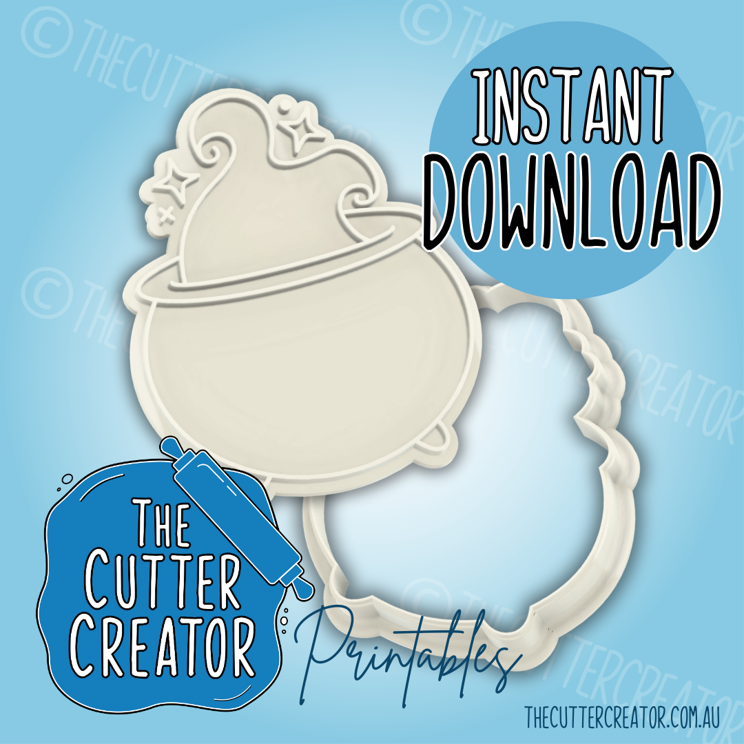 Cauldron - Cookie Cutter STL File (Impression Stamp)