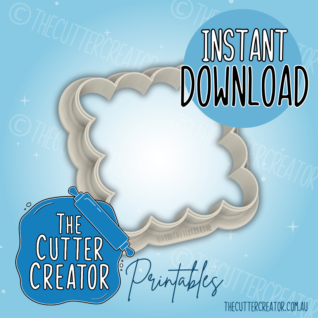 Scalloped Square - Cookie Cutter STL File