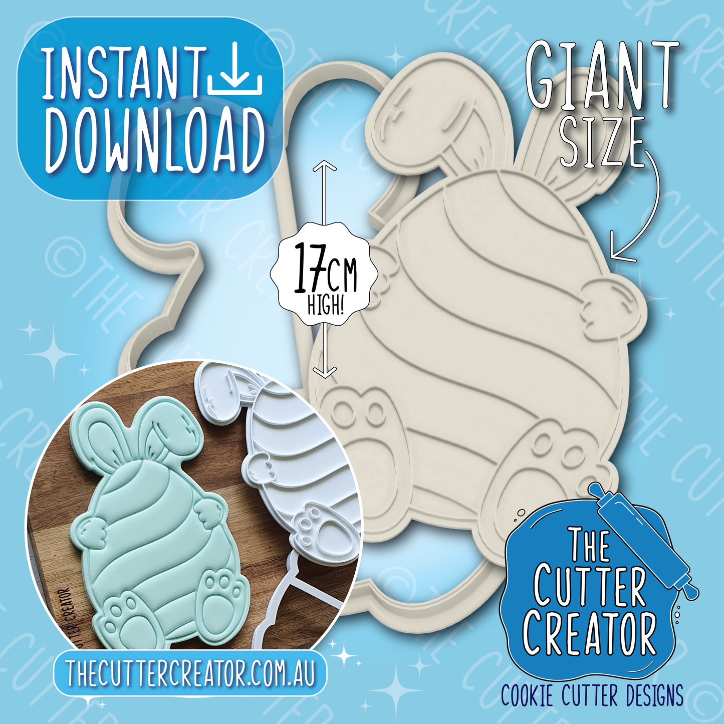 Giant Easter Bunny Egg - Cookie Cutter STL File (Copy)