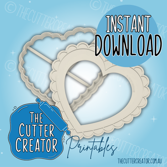 Giant Frilly Heart - Cookie Cutter STL File