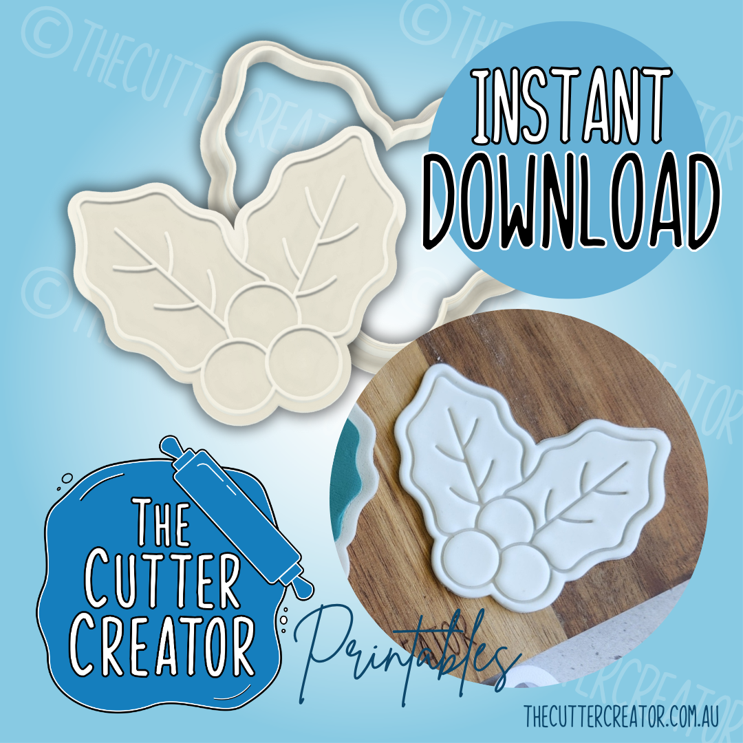 Holly Leaves - Cookie Cutter STL File