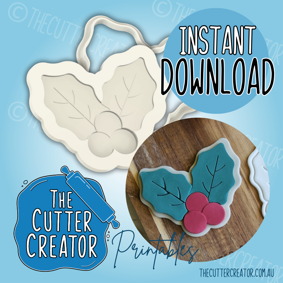 Holly Leaves - Cookie Cutter STL File