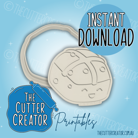 Hot Cross Bun - Cookie Cutter STL File