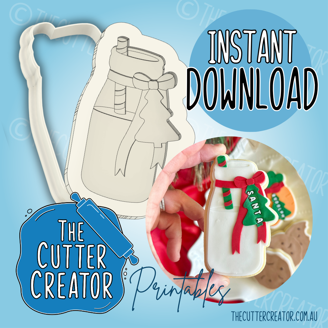 Milk for Santa - Cookie Cutter STL File