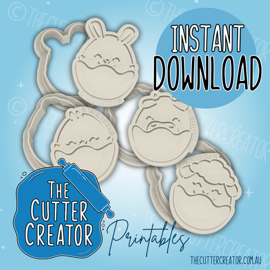 Easter Eggimals Minis - Cookie Cutter STL File