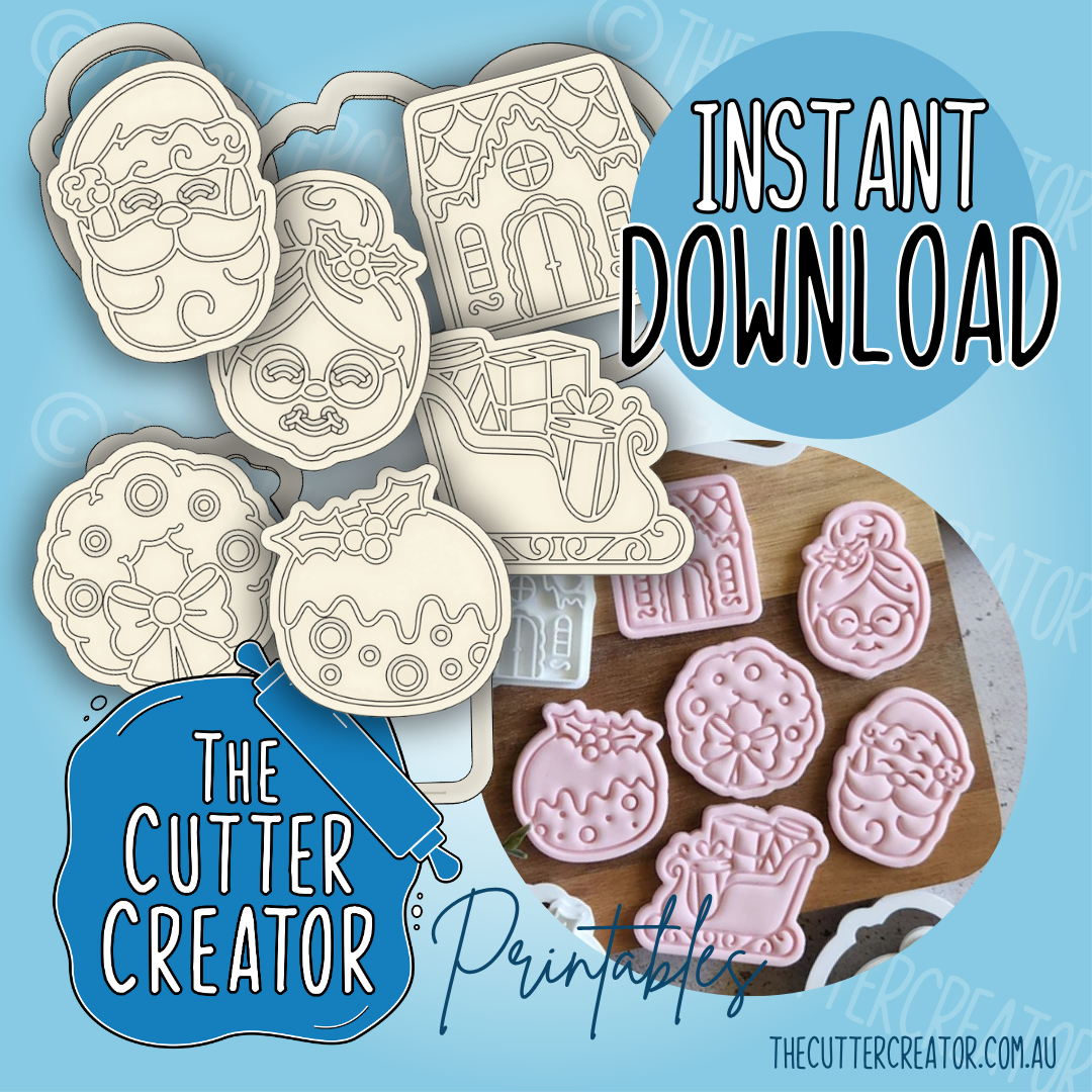 Christmas Minis 2 (Impression Stamps) - Cookie Cutter STL File Bundle