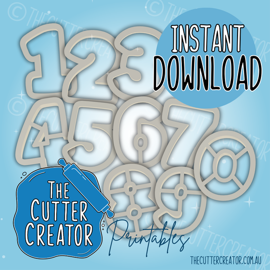 Full Number Set - Cookie Cutter STL File