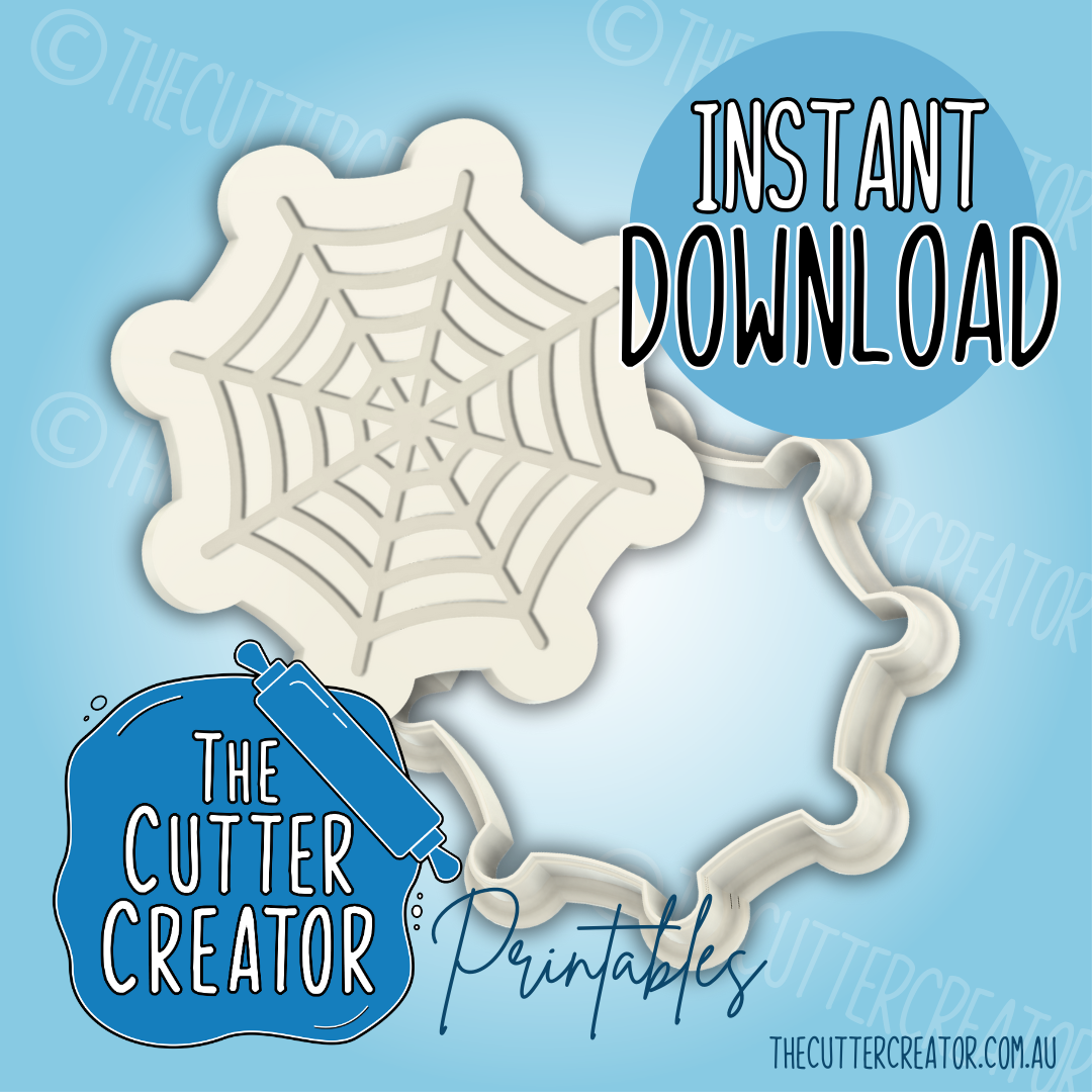 Spider Web - Cookie Cutter STL File (Layered Stamp)