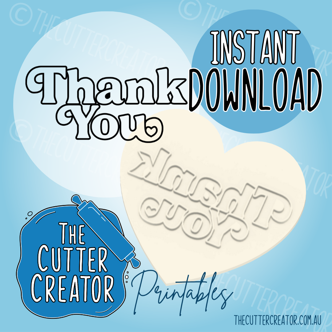 Thank You Maxi Stamp - Cookie Stamp STL File