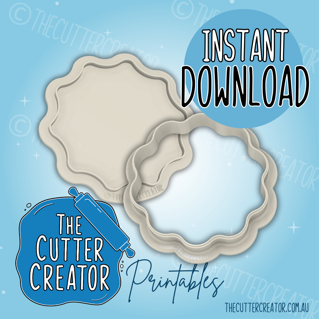 Wavy Circle & Frame Set - Cookie Cutter STL File