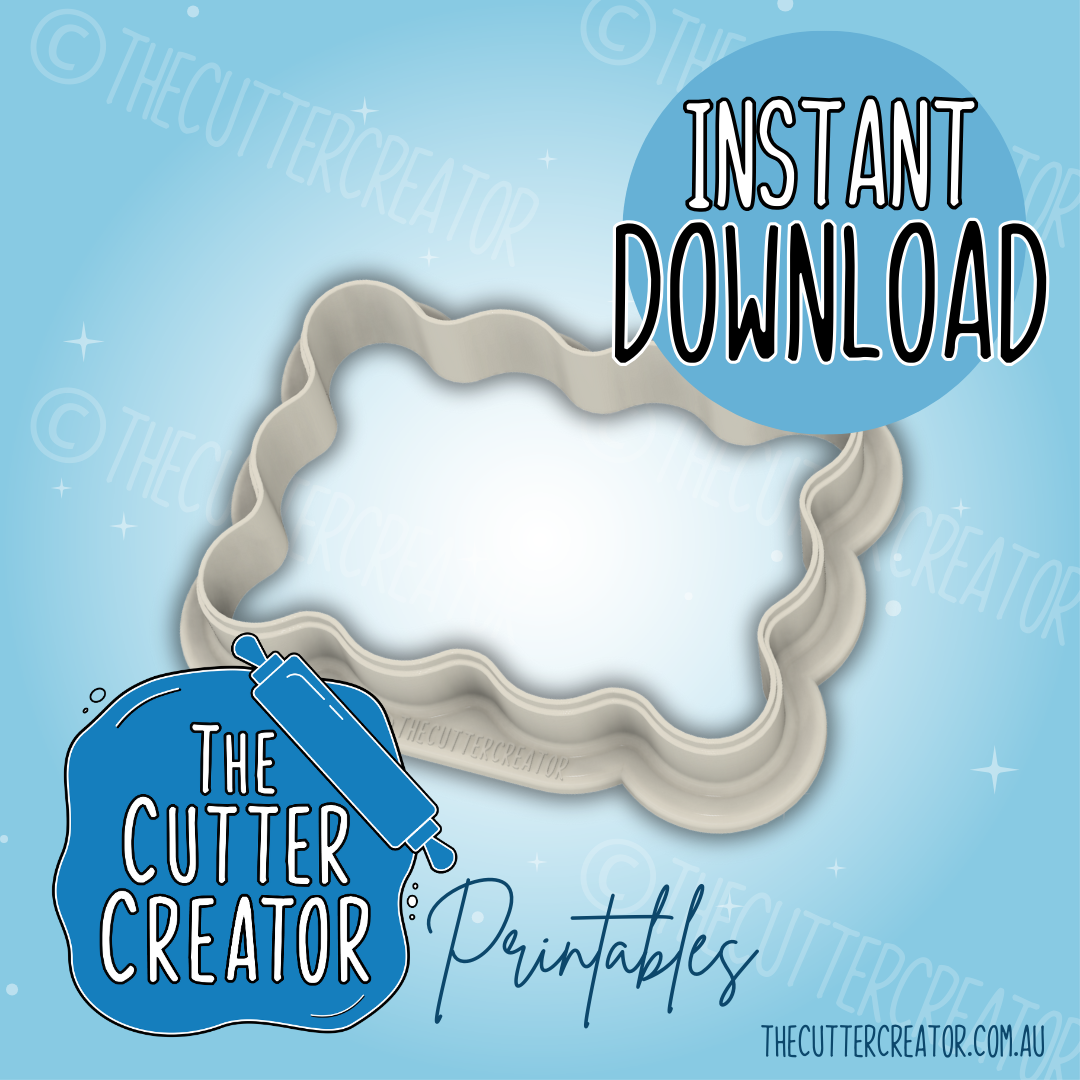 Wavy Rectangle - Cookie Cutter STL File