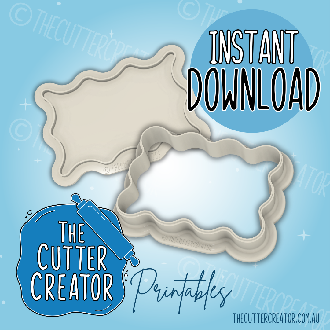 Wavy Rectangle & Frame Set - Cookie Cutter STL File