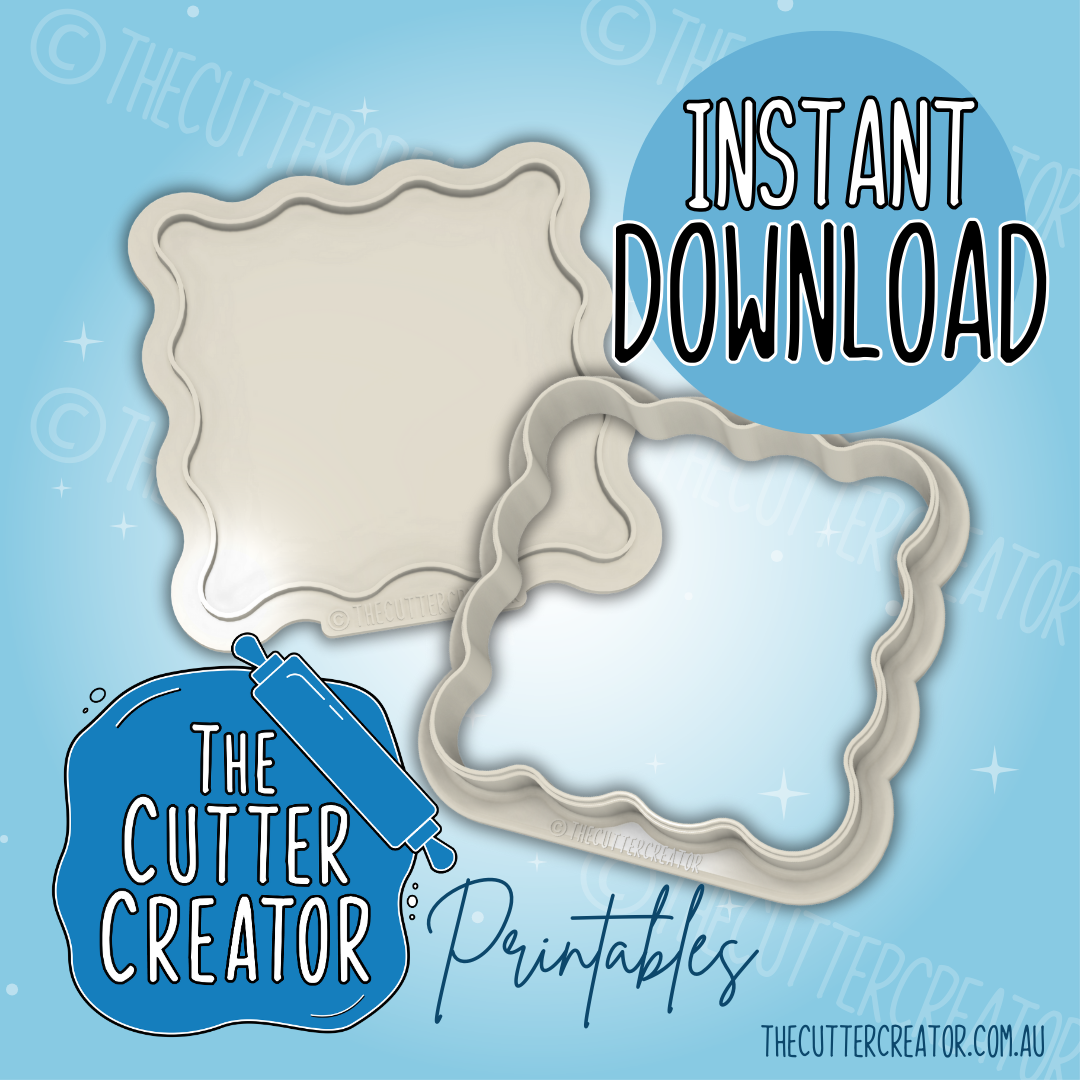 Wavy Square & Frame Set - Cookie Cutter STL File