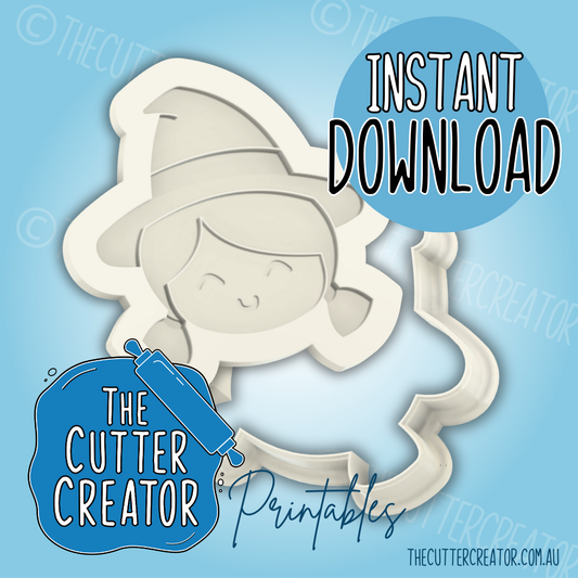Witch - Cookie Cutter STL File (Layered Stamp)