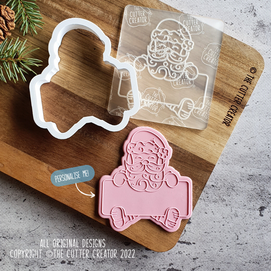 Santa Plaque Cutter & Stamp - Raised