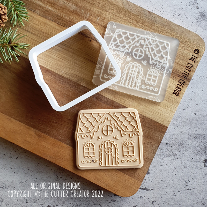 Gingerbread House Cutter & Stamp - Raised