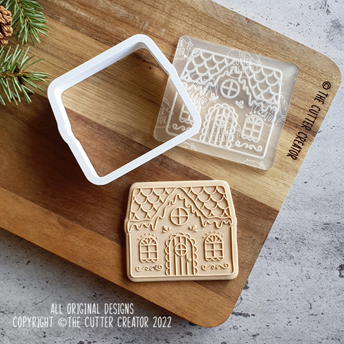 Gingerbread House Cutter & Stamp - Raised – The Cutter Creator