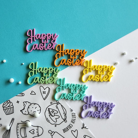 Happy Easter Cupcake Toppers (Pack of 3) - Script