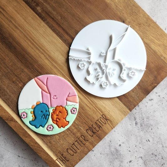 Dinos in the Park Scene Stamp - Mother's Day