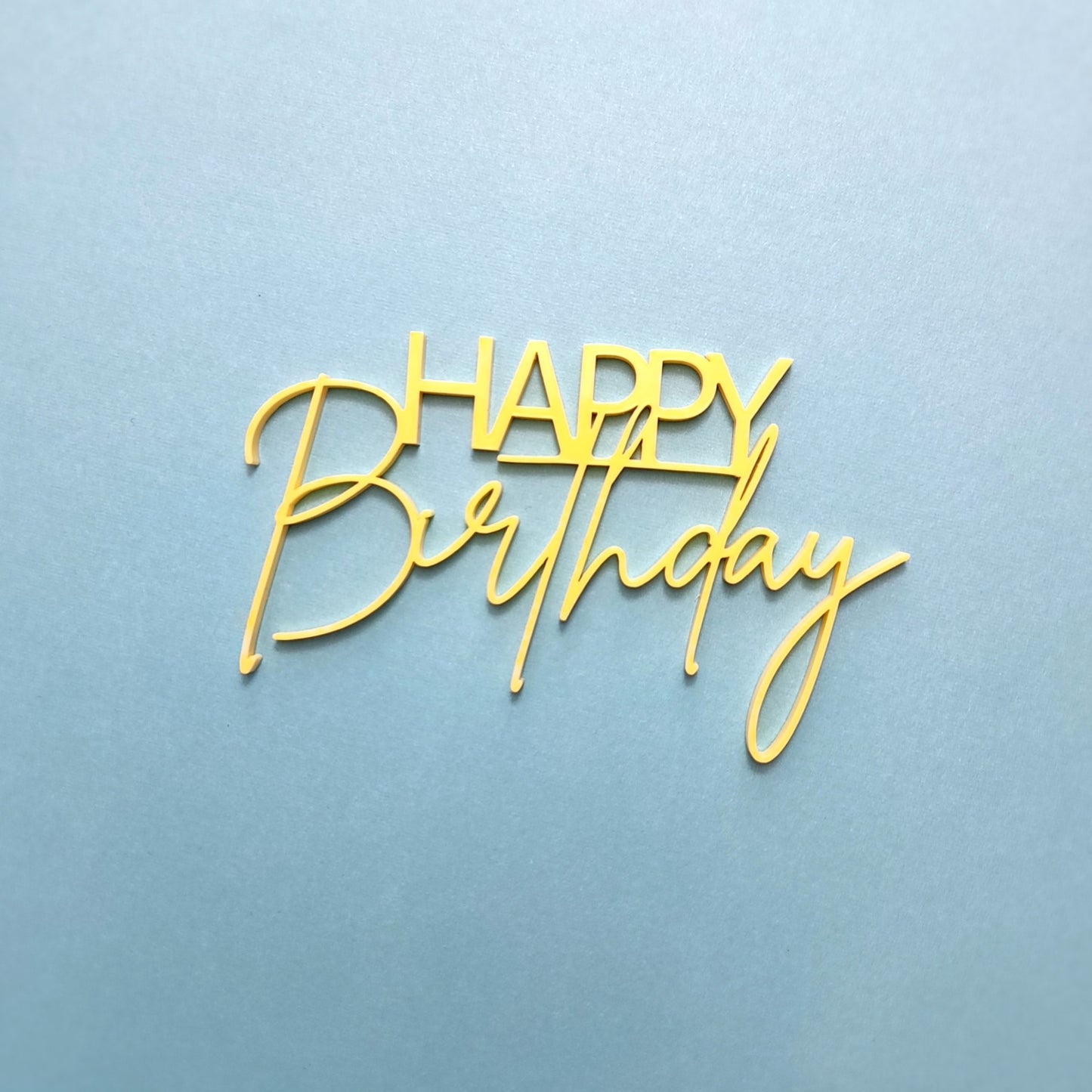 Happy Birthday Cake Topper - Cursive Font