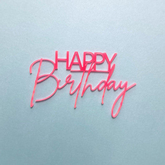 Happy Birthday Cake Topper - Cursive Font