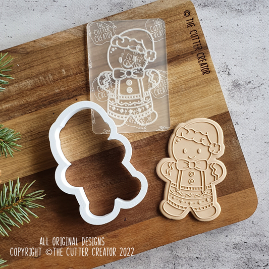 Gingerbread Man Cutter & Stamp - Raised