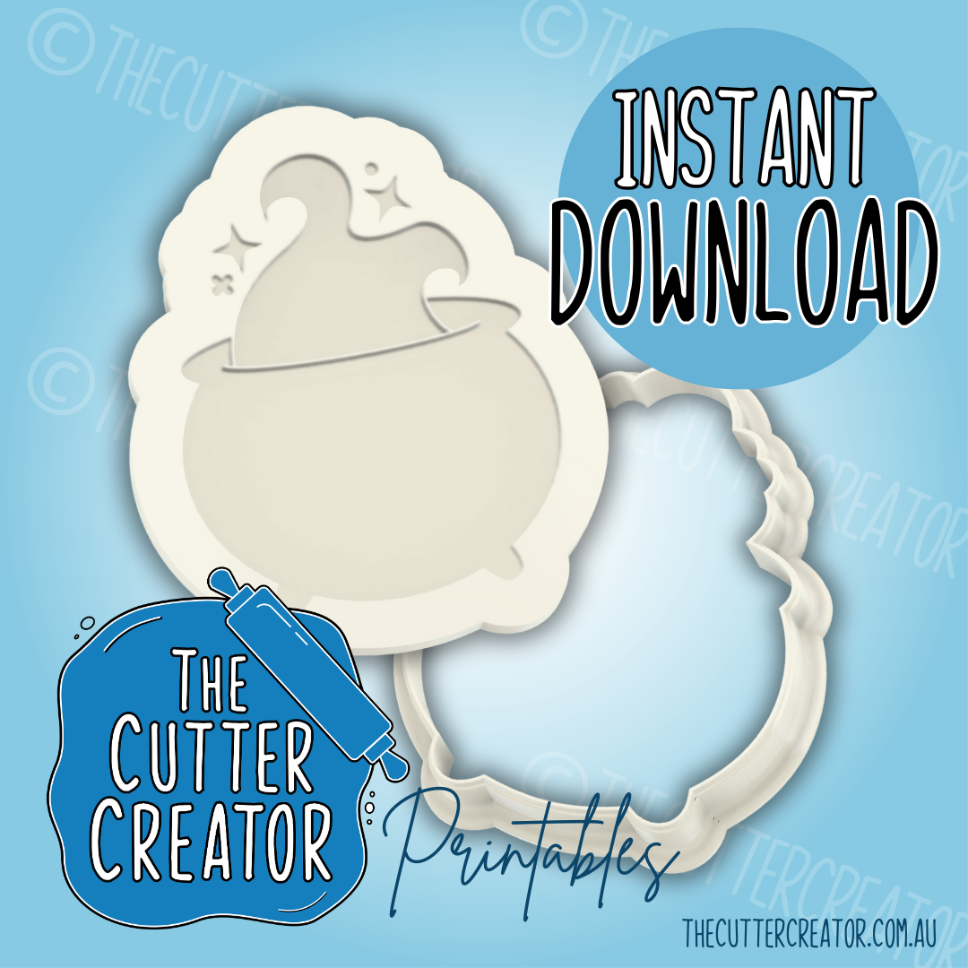 Cauldron - Cookie Cutter STL File (Layered Stamp)