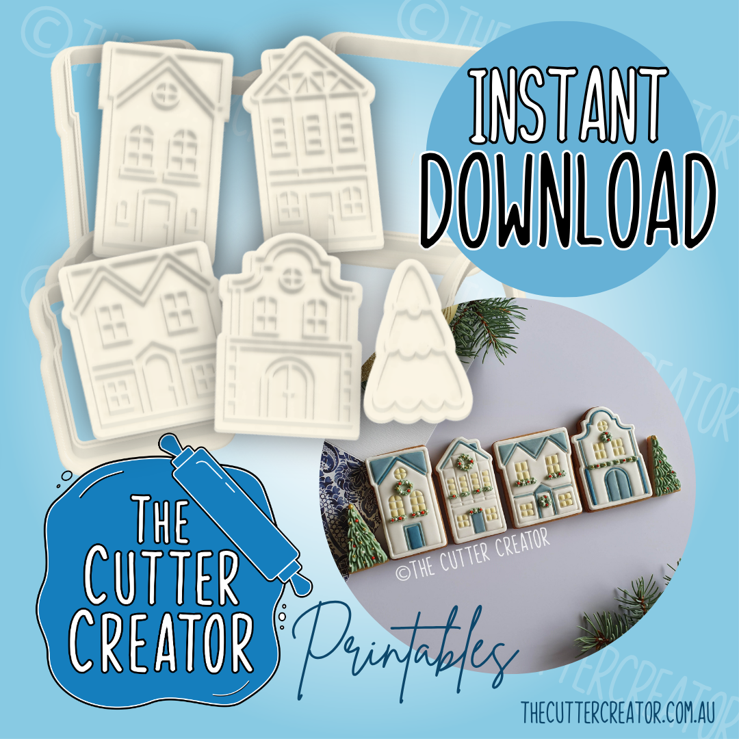 Christmas Mini Townhouses - Cookie Cutter STL File Bundle