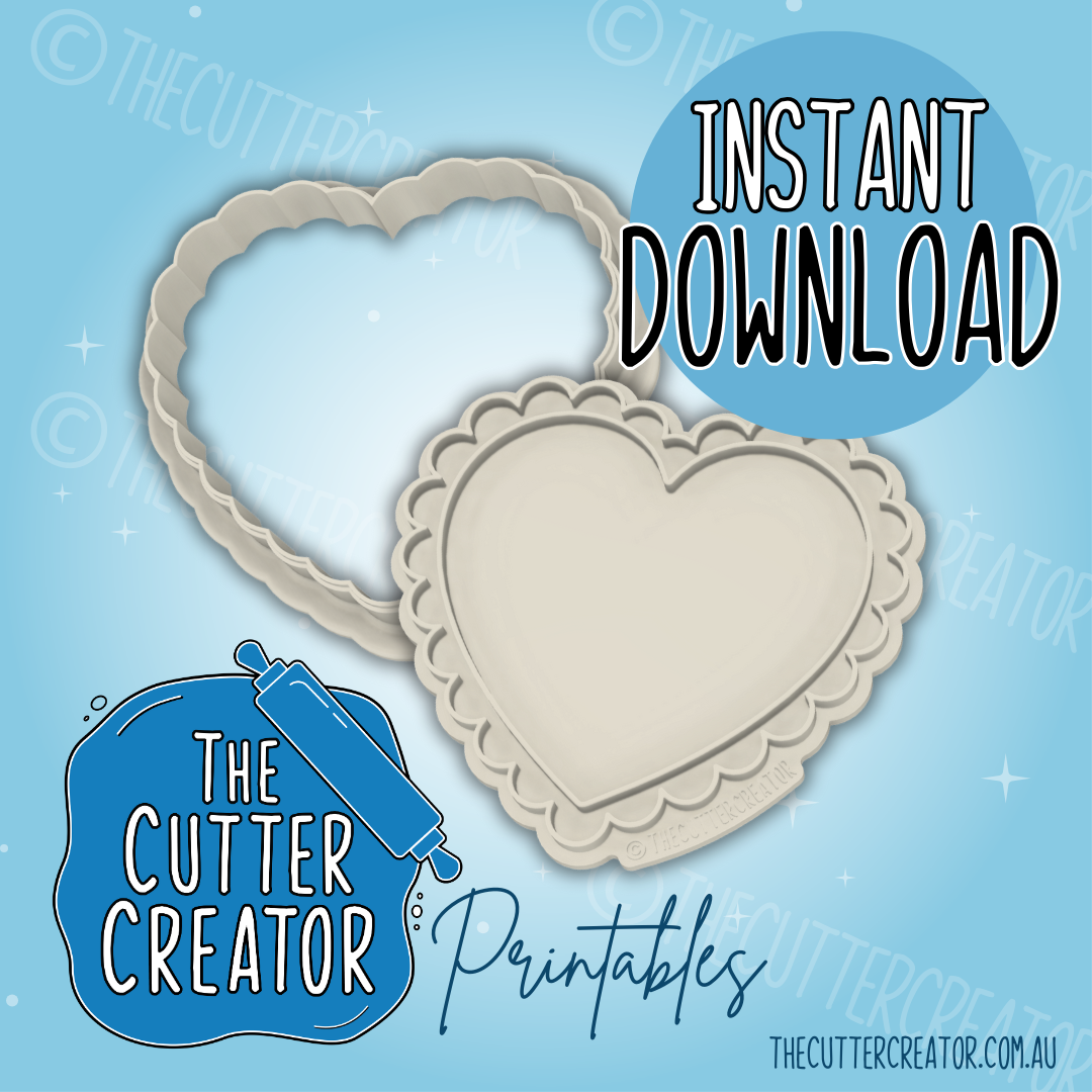 Frilly Heart Set - Cookie Cutter STL File