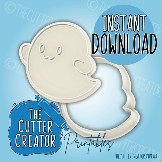 Ghost - Cookie Cutter STL File (Impression Stamp)