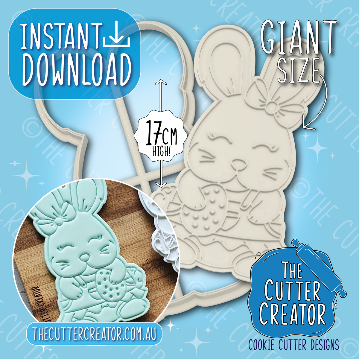 Giant Easter Bunny Girl - Cookie Cutter STL File – The Cutter Creator