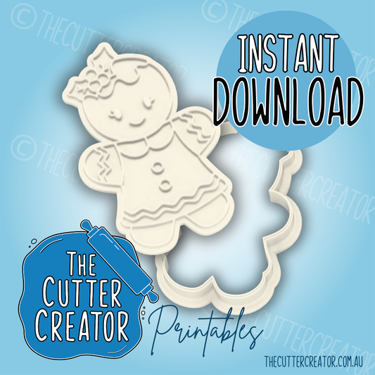 Gingerbread Lady - Cookie Cutter STL File