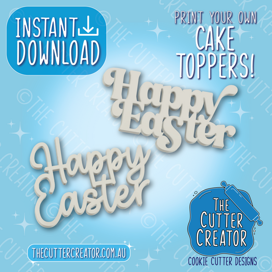 Happy Easter Cupcake Toppers - STL File Bundle