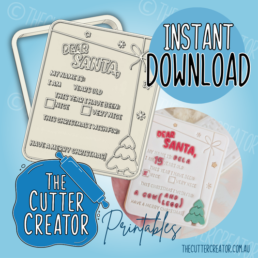 Letter to Santa - Cookie Cutter STL File