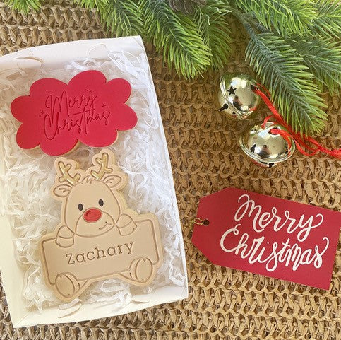 Reindeer Plaque Cutter & Stamp - Impression