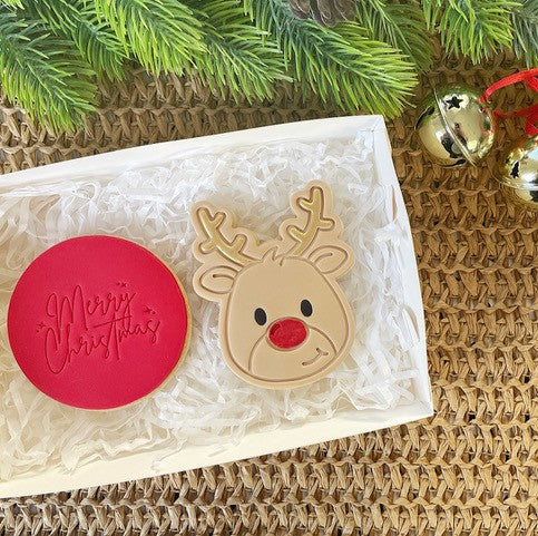 Reindeer Face Cutter & Stamp - Impression