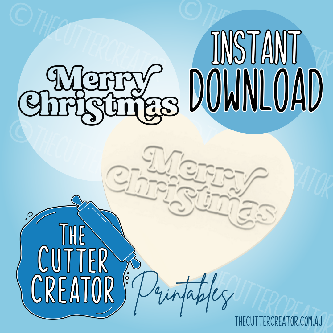 Merry Christmas Maxi Stamp - Cookie Stamp STL File