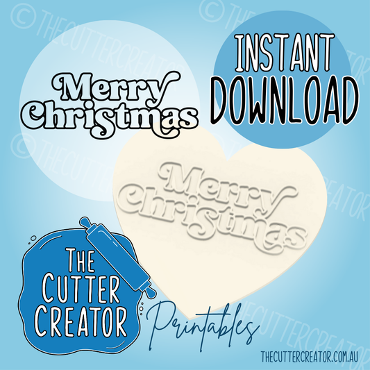 Merry Christmas Maxi Stamp - Cookie Stamp STL File