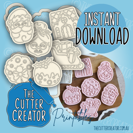 Christmas Minis 2 (Impression Stamps) - Cookie Cutter STL File Bundle