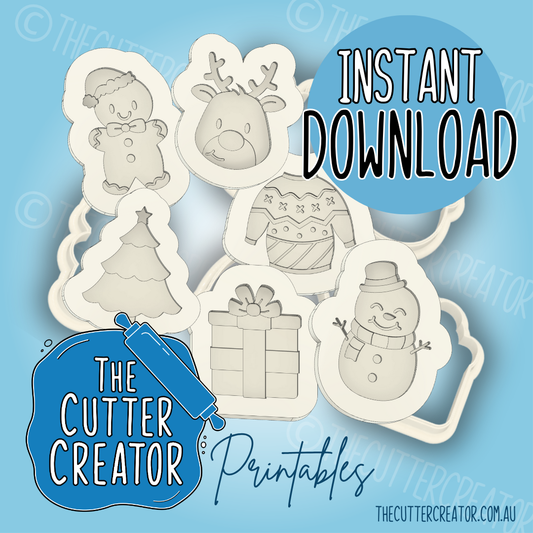 Christmas Minis (Layered Stamps) - Cookie Cutter STL File Bundle