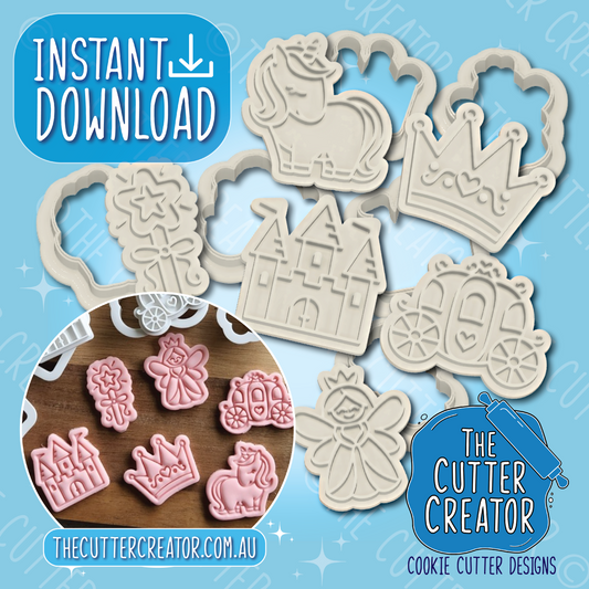 Fairytale Princess Minis (Impression Stamps) - Cookie Cutter STL File Bundle